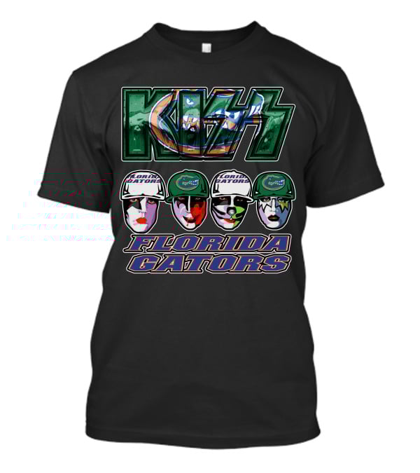 KISS Florida Gators Iconic Band Art Faces With Team T-Shirt