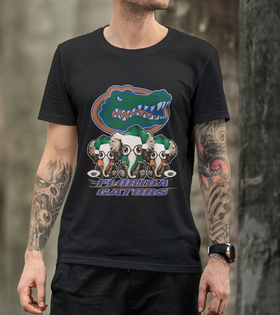 Elephant Christmas Trio With Florida Gators T-Shirt
