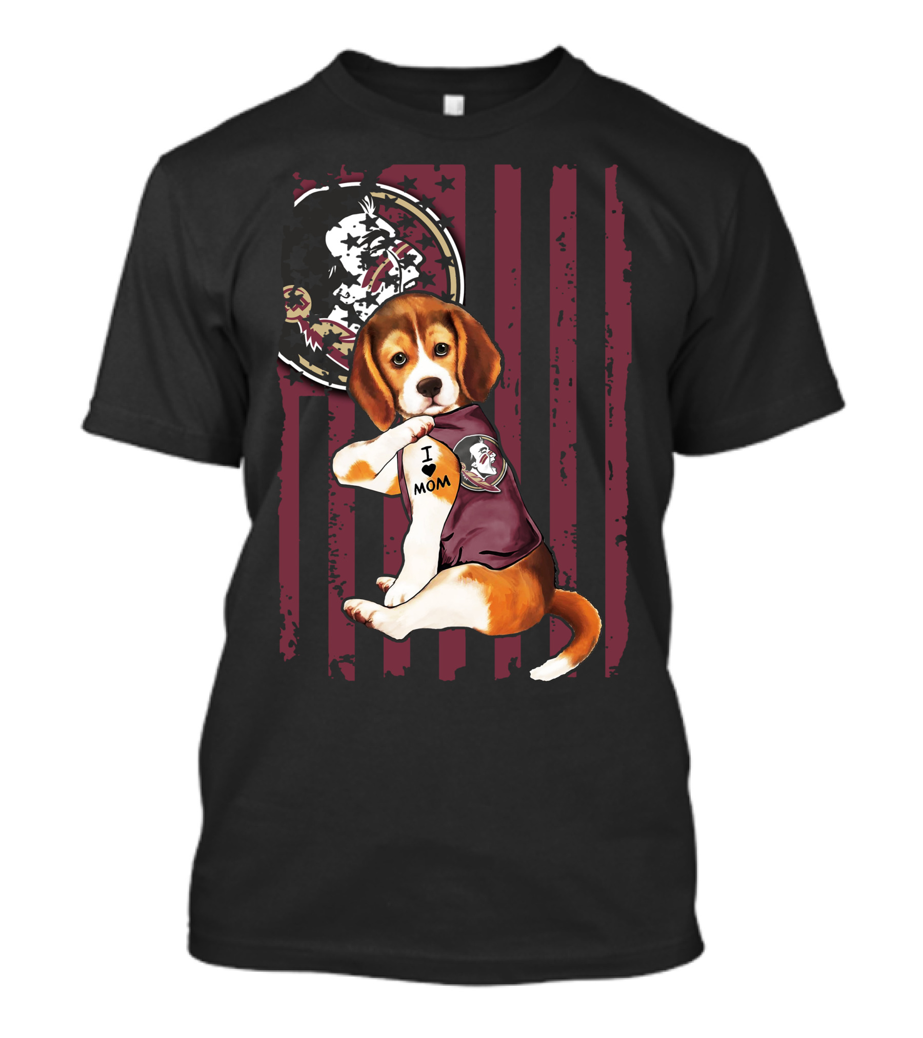 Beagle I Love Mom Florida State Seminoles T-Shirt
