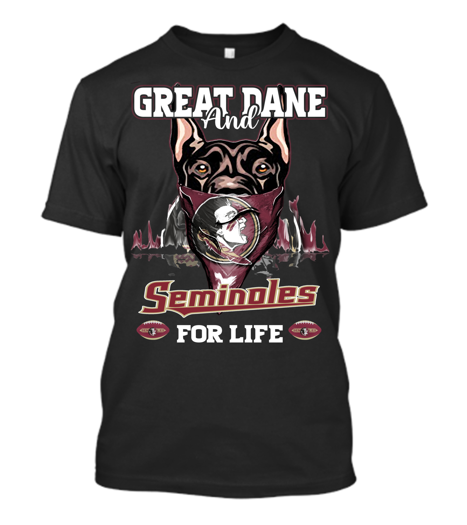 Great Dane And Seminoles For Life T-Shirt
