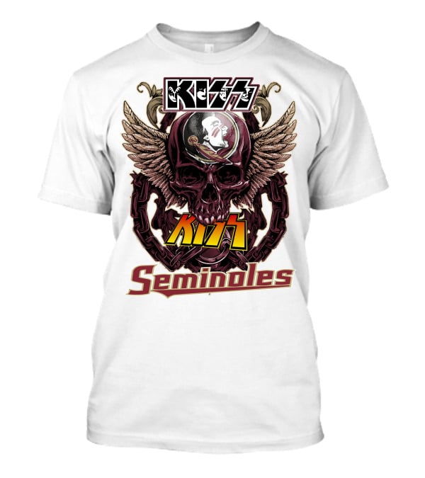 Kiss Florida State Seminoles Winged Skull T-Shirt