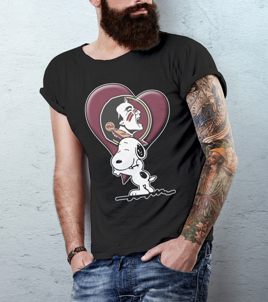 Snp V1 Florida State Seminoles Snoopy Heart T-Shirt