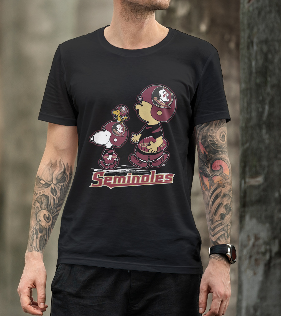 Seminoles Snpfootball Florida State Peanuts Characters Football T-Shirt