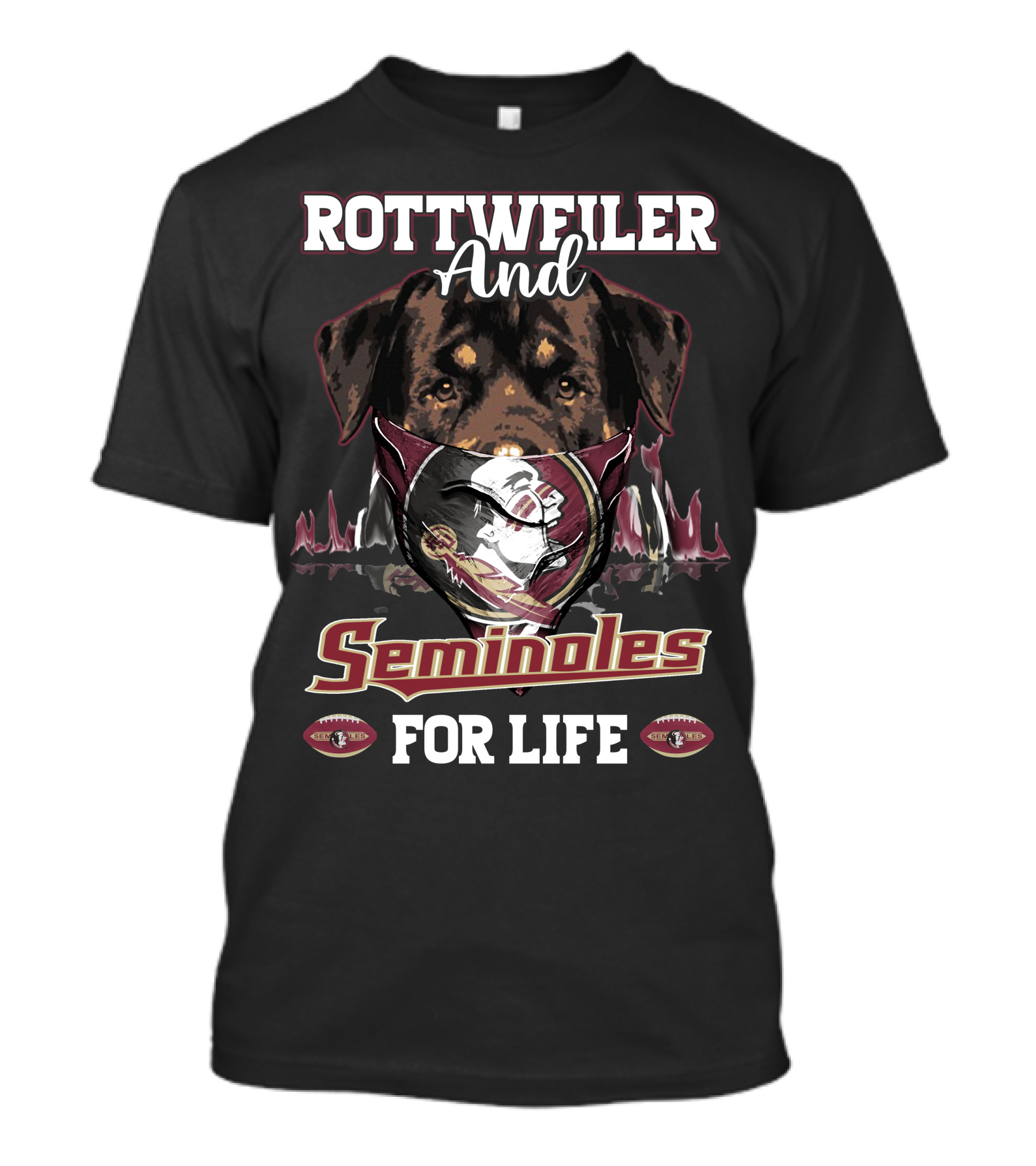 Rottweiler And Seminoles For Life Florida State T-Shirt