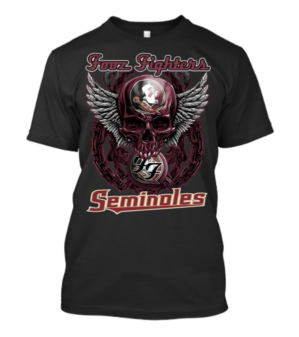 Foo Fighters Florida State Seminoles Skull And Wings T-Shirt