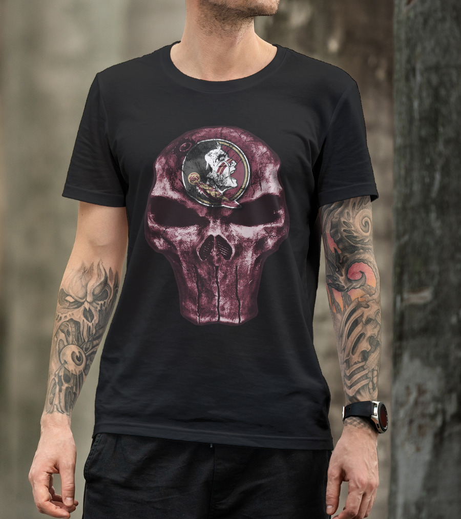 Skull With Florida State Seminoles T-Shirt