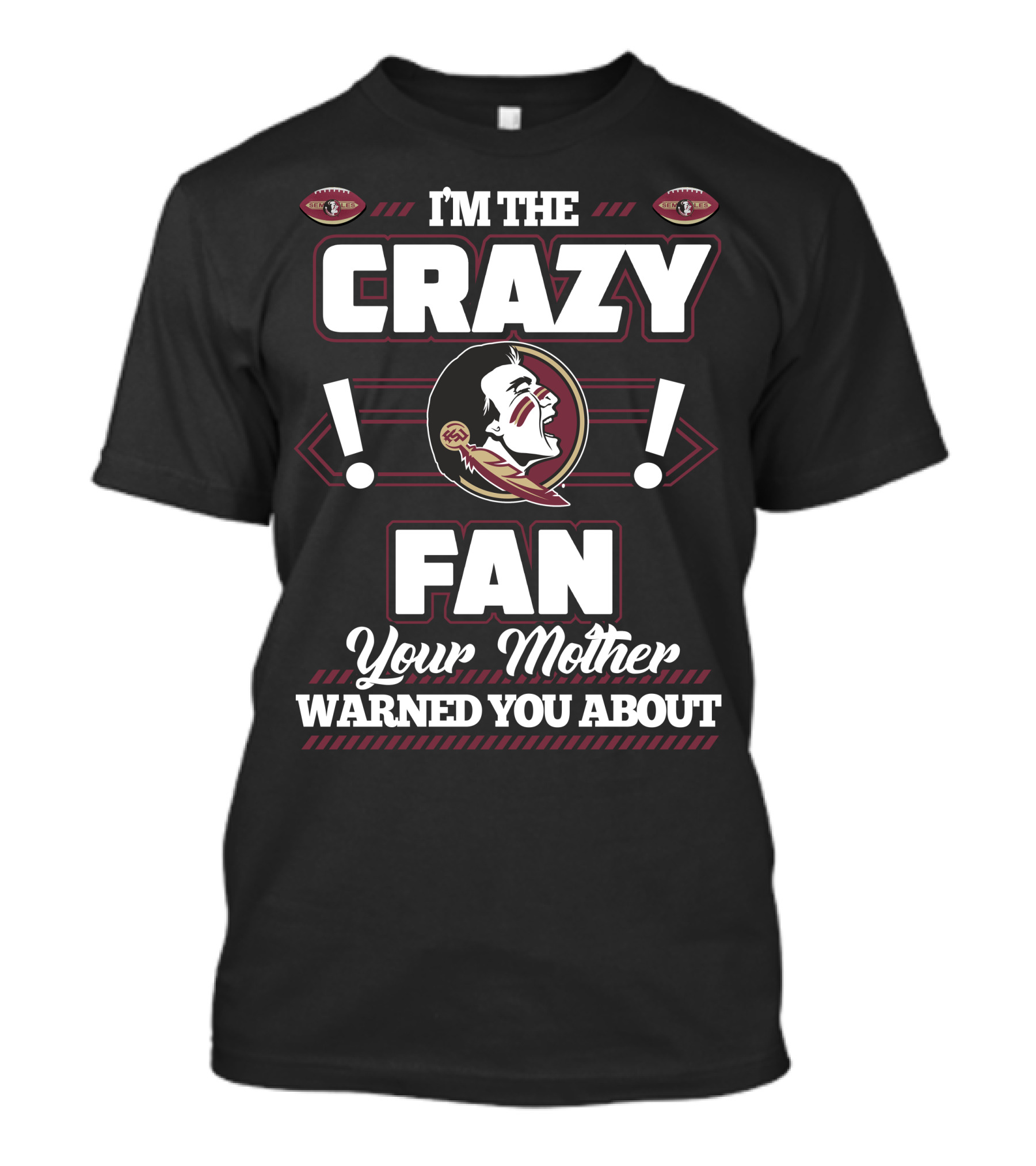 I'm The Crazy Fan Your Mother Warned You About Florida State Seminoles T-Shirt