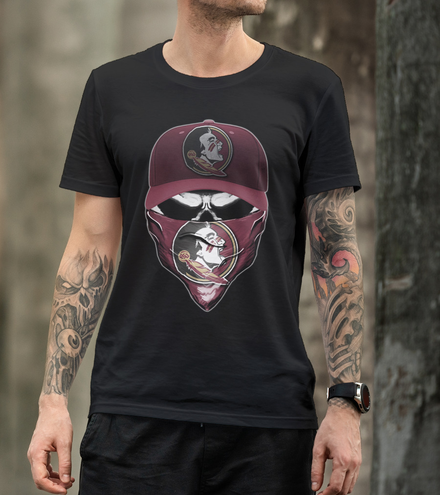 Florida State Seminoles Skull Bandana And Cap T-Shirt