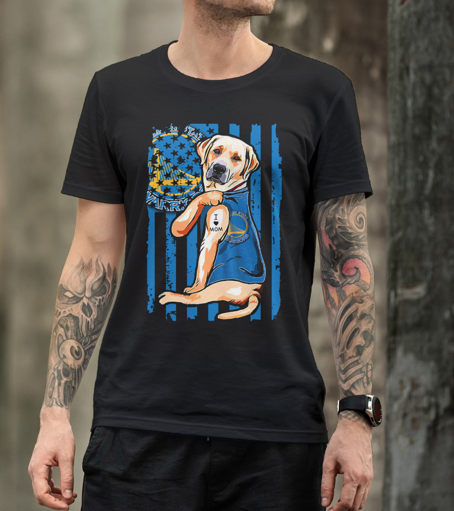 Golden State Warriors Labrador Retriever I Love Mom T-Shirt