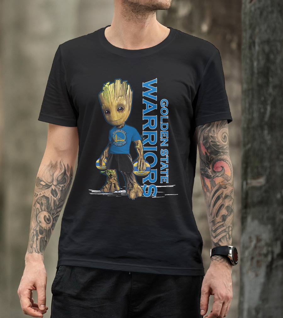 Groot With Basketballs Golden State Warriors Team Spirit T-Shirt