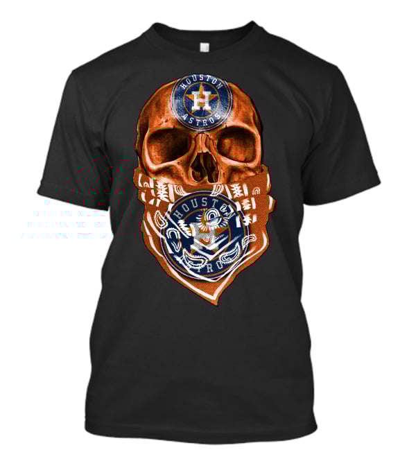 Houston Astros Skull Bandana Emblem T-Shirt