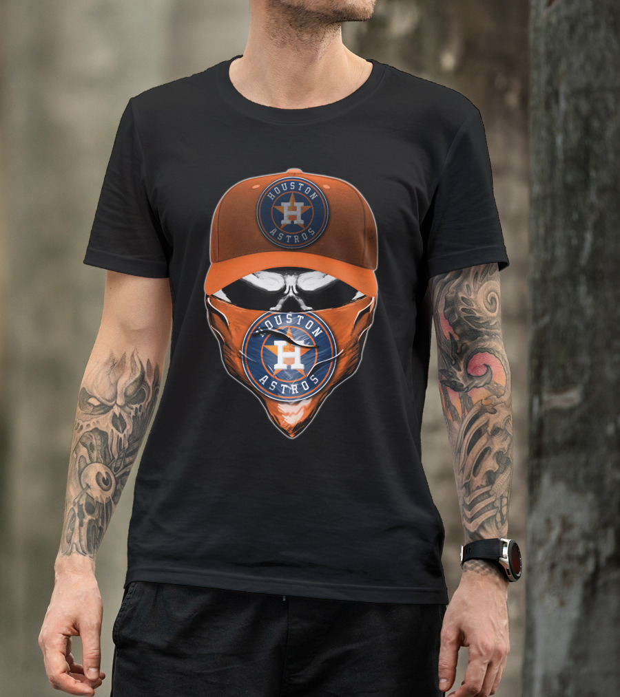 Houston Astros Skull Cap With Logo Bandana T-Shirt