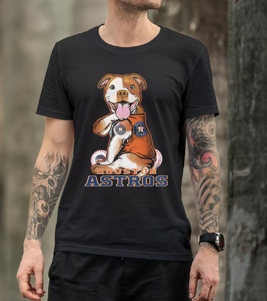 Houston Astros Baseball Pitbull T-Shirt