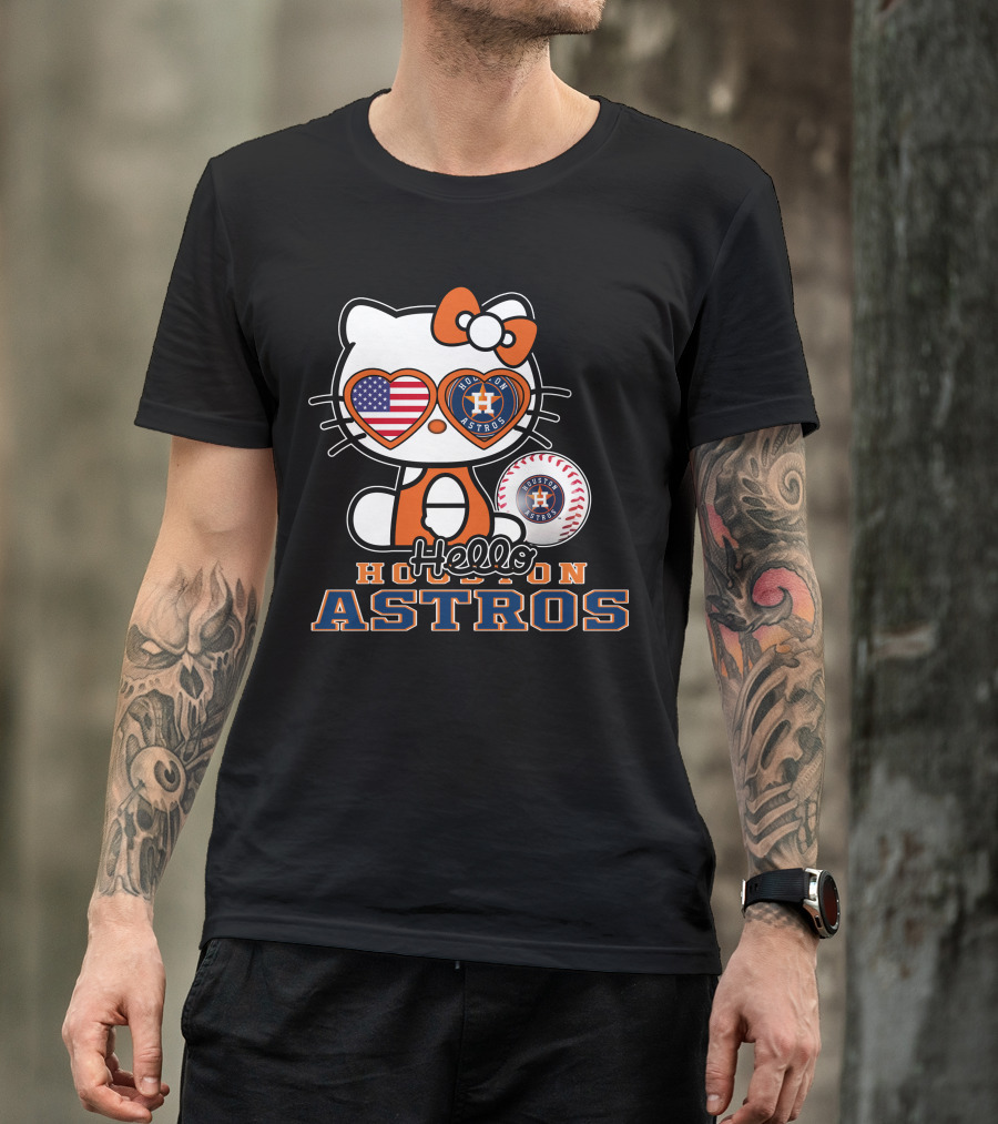 Hello Kitty Houston Astros Usa Baseball T-Shirt