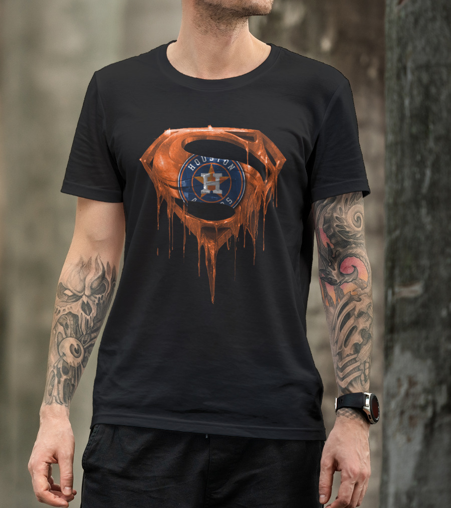 Houston Astros Superman Logo Dripping T-Shirt