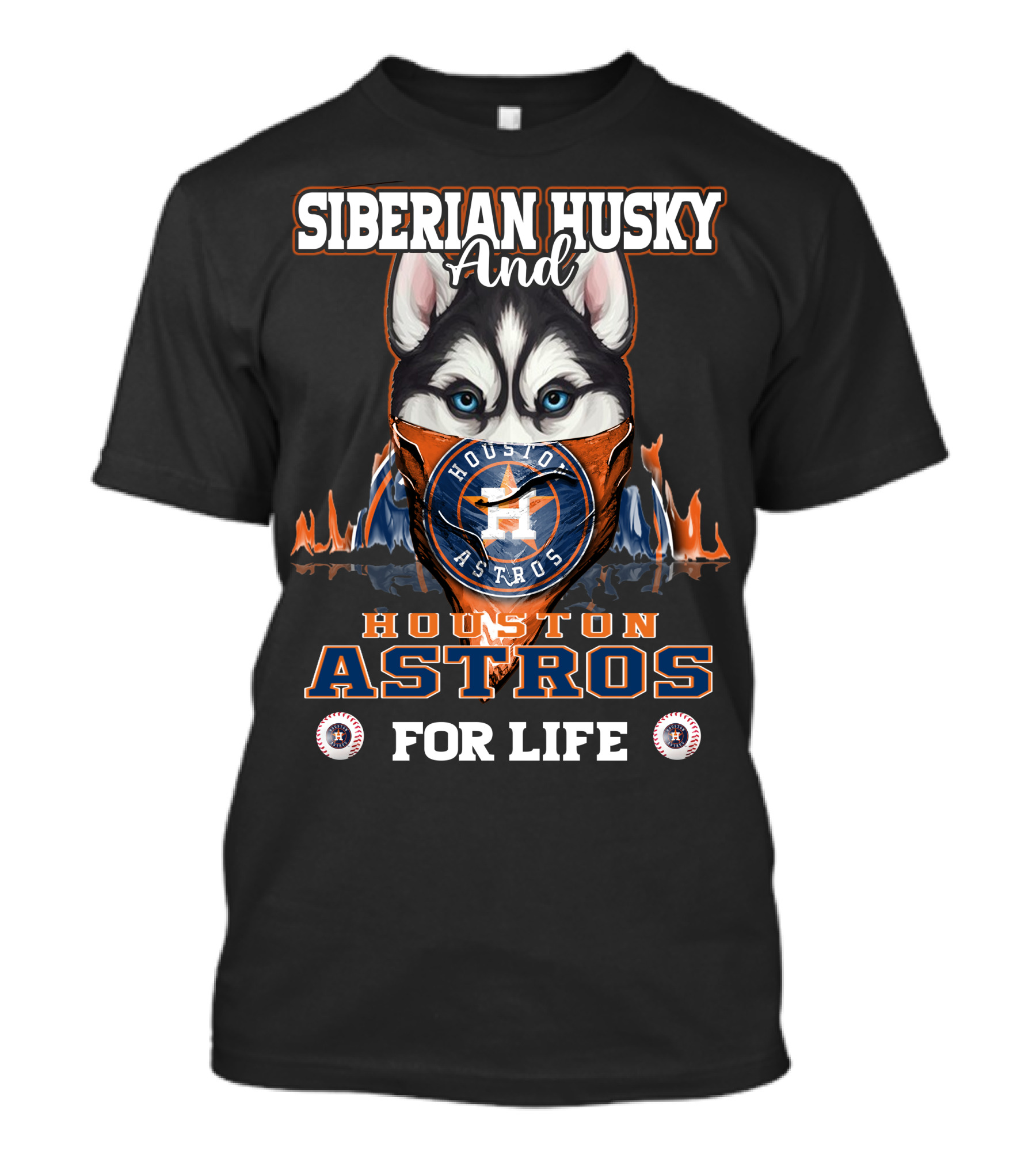 Siberian Husky And Houston Astros For Life T-Shirt
