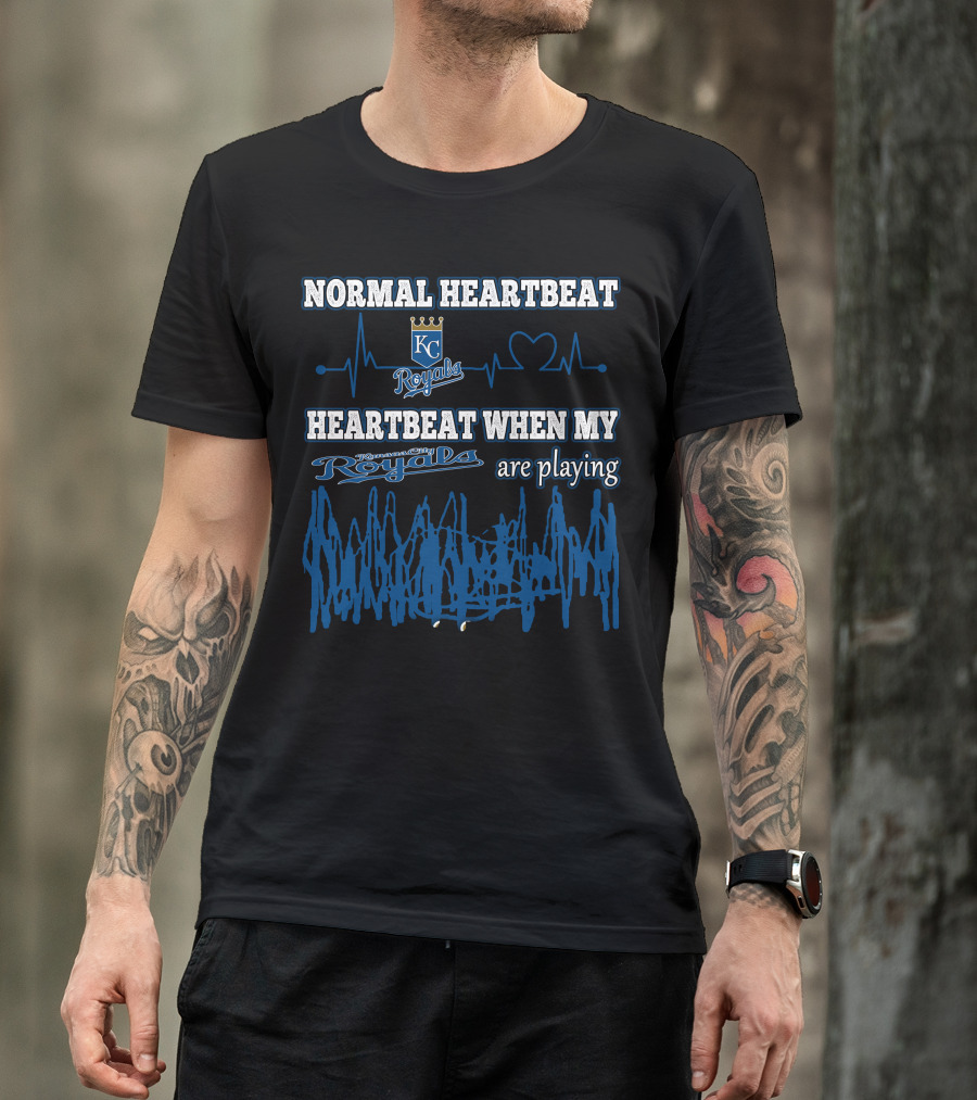 Normal Heartbeat Kansas City Royals Heartbeat When My Royals Are Playing T-Shirt