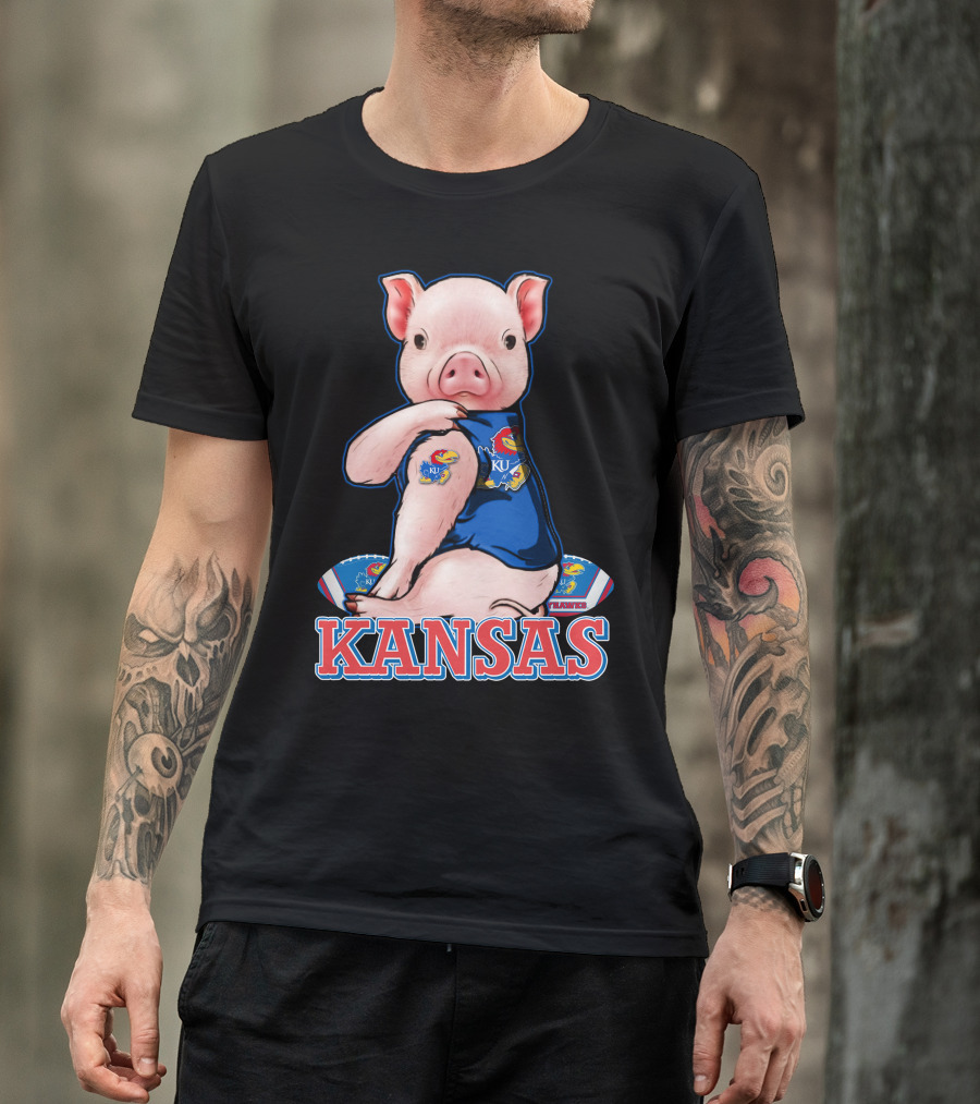 Kansas Pig Jayhawks KU Football Fan T-Shirt