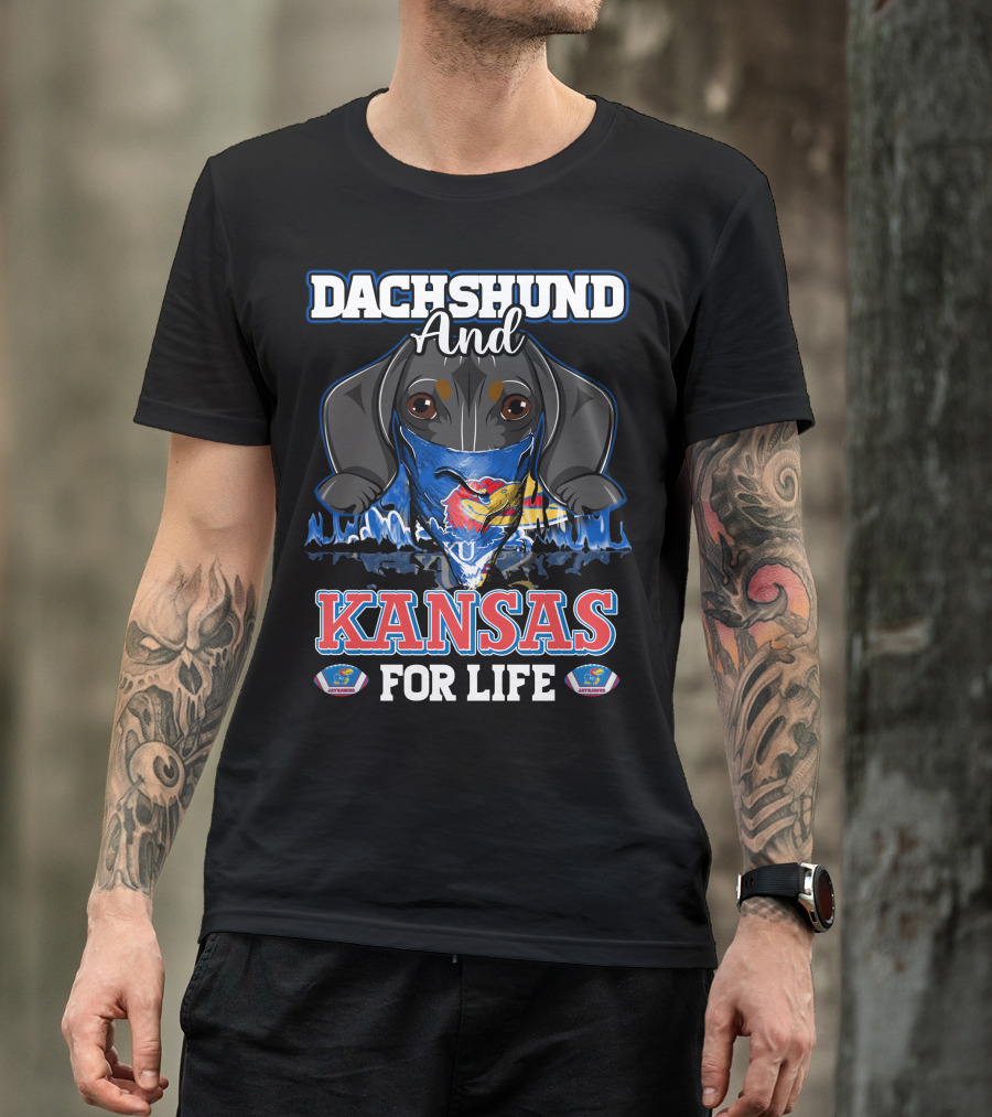 Dachshund And Kansas For Life Jayhawks KU Spirit T-Shirt
