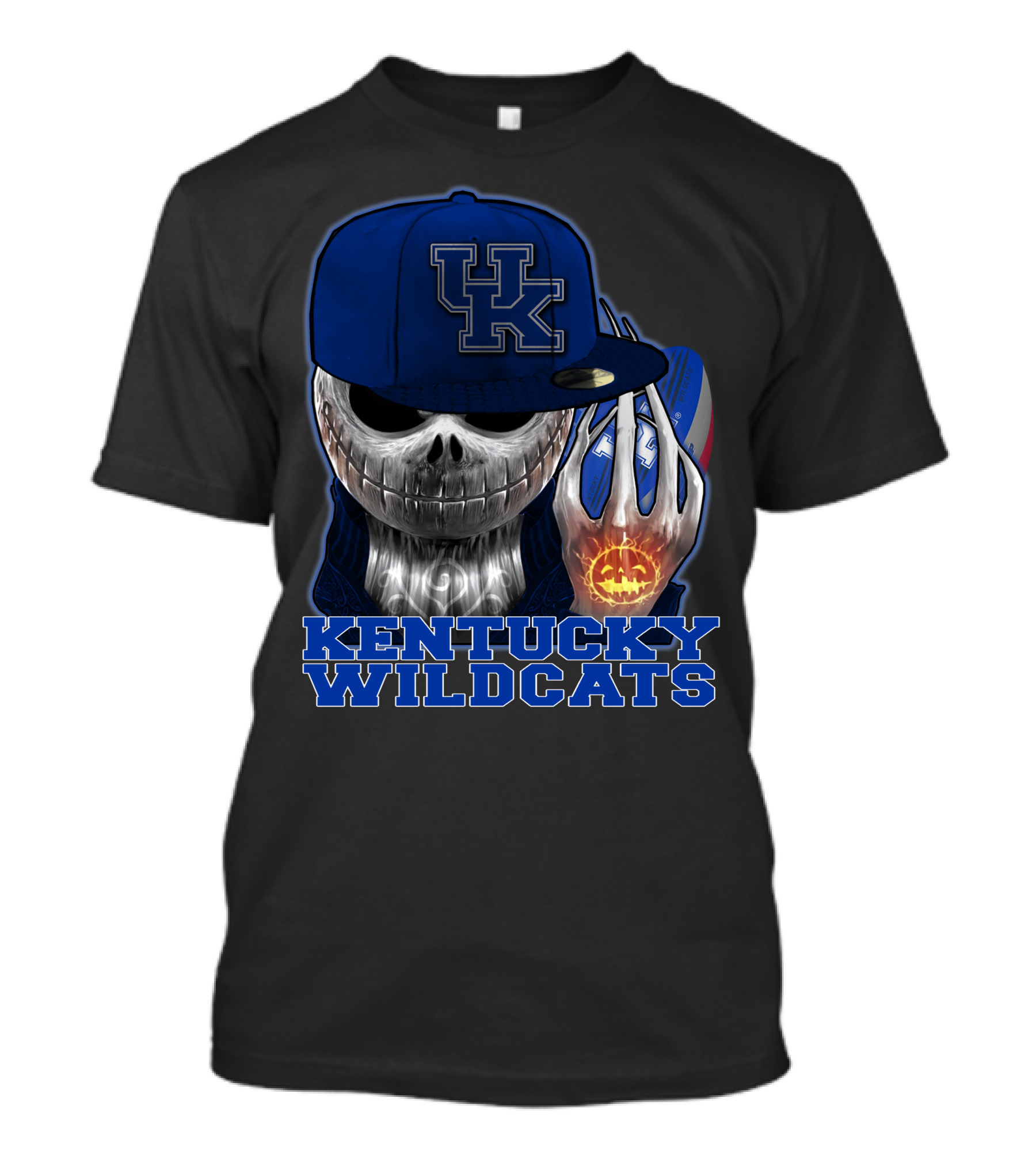 Kentucky Wildcats Jackskull Pumpkin Basketball Hat T-Shirt