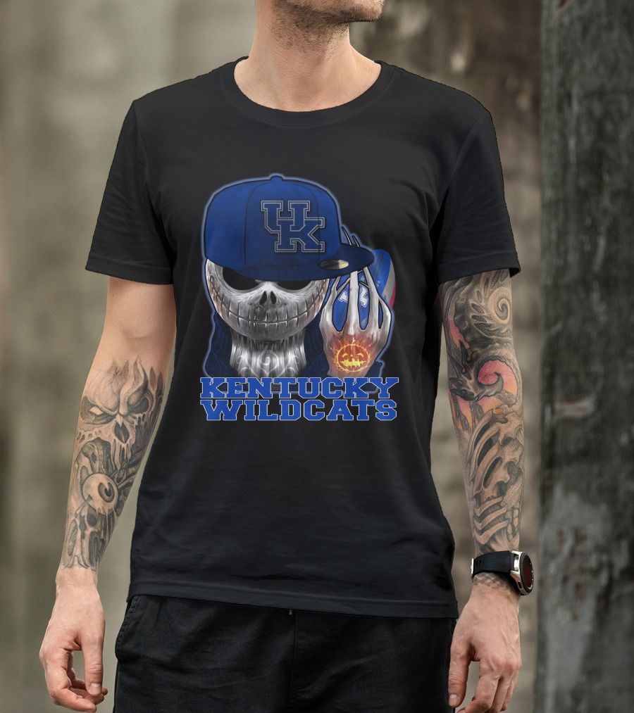 Kentucky Wildcats Jackskull Pumpkin Basketball Hat T-Shirt