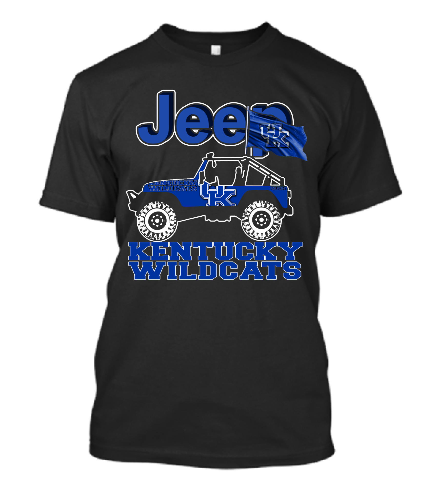 Jeep Kentucky Wildcats UK Flag Off-Road Vehicle T-Shirt