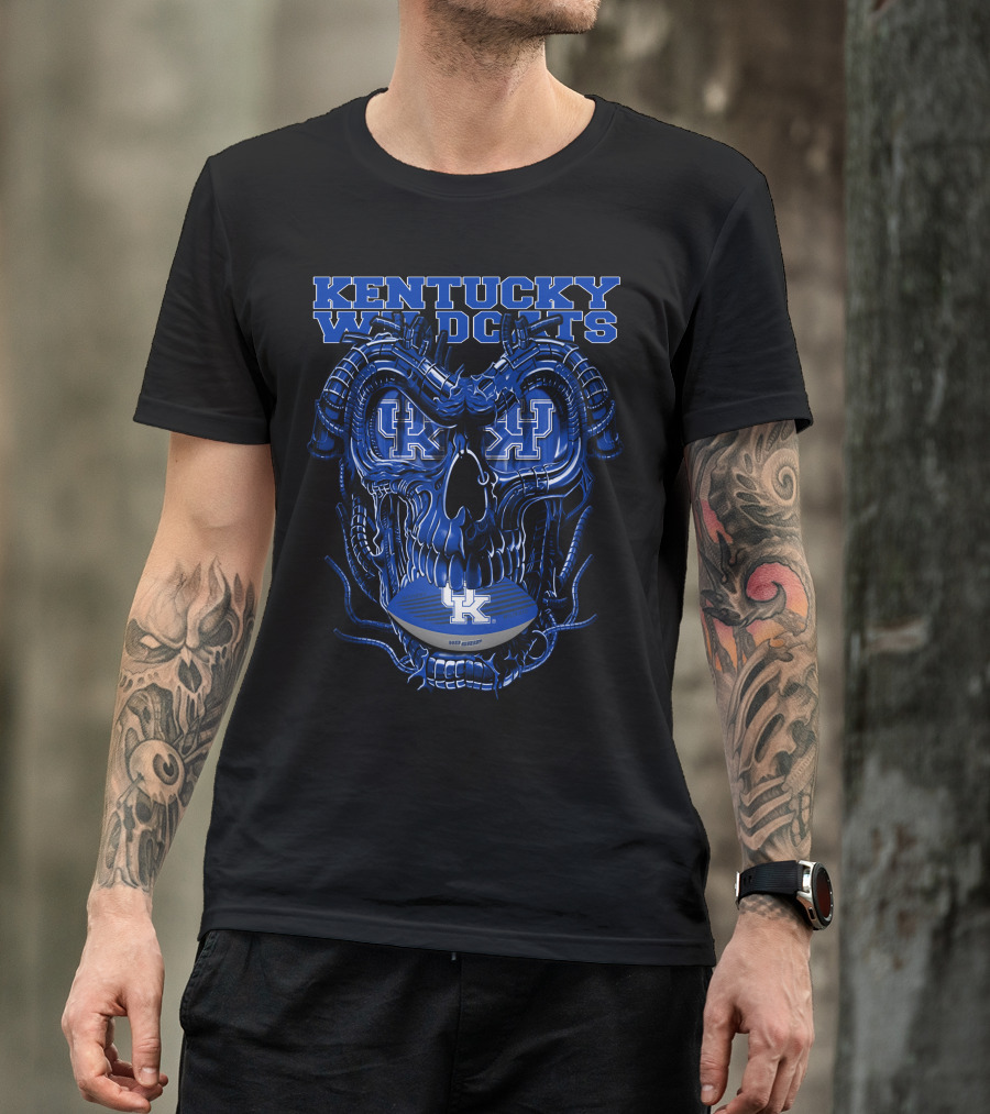 Kentucky Wildcats Dragonskull Football Helmet T-Shirt