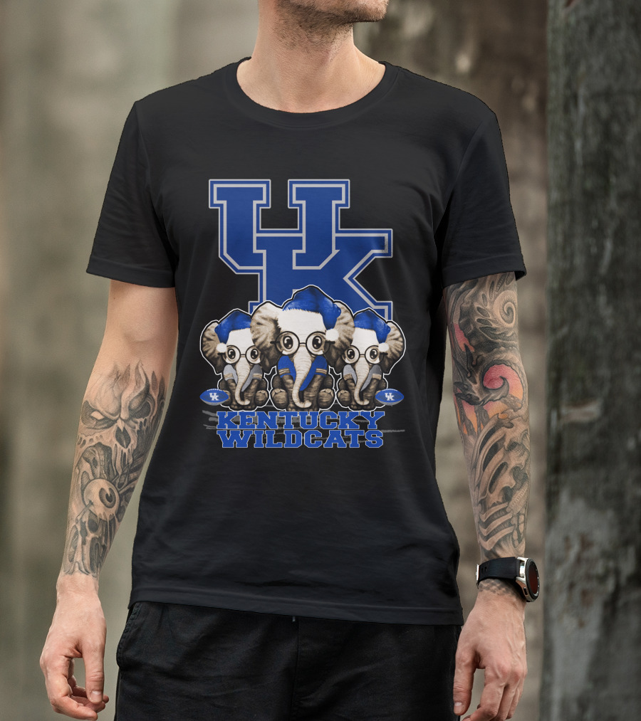Kentucky Wildcats Elephant Christmas Trio With UK T-Shirt