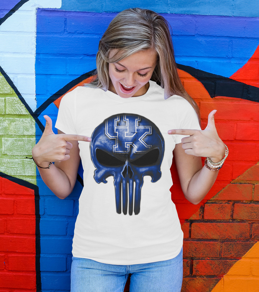 Kentucky Wildcats UK Blue Skull T-Shirt