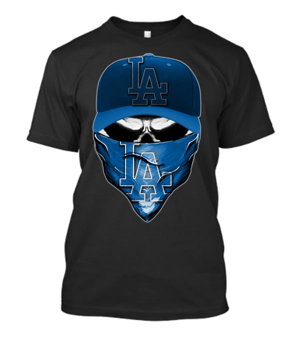 Skull LA Dodgers Hat Bandana T-Shirt