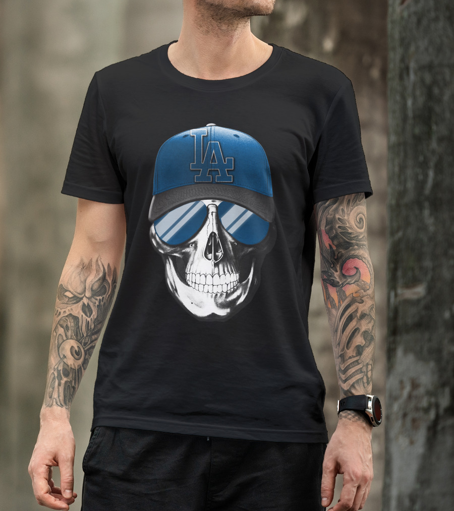 Skull Los Angeles Dodgers LA Cap Sunglasses T-Shirt