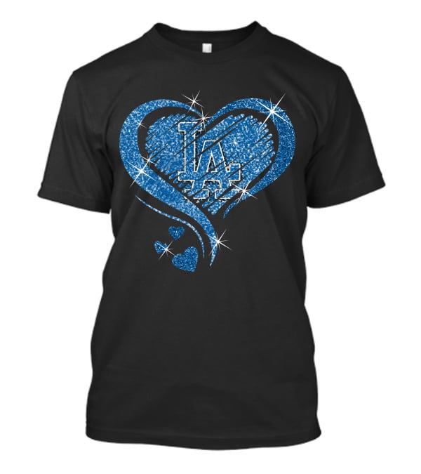 Heart Glitter LA Dodgers T-Shirt