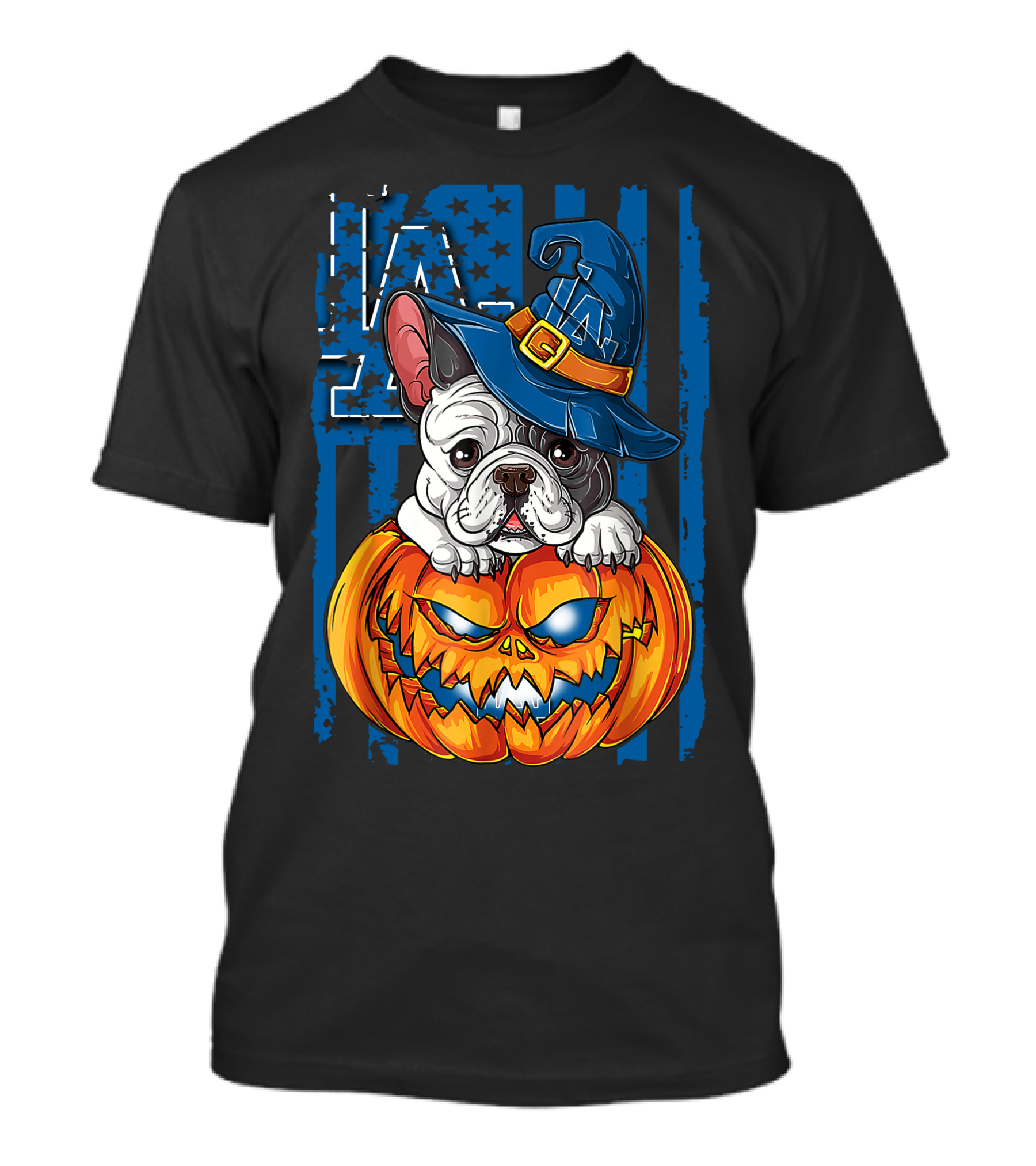 Hlw Bulldog Halloween Pumpkin Los Angeles Dodgers T-Shirt