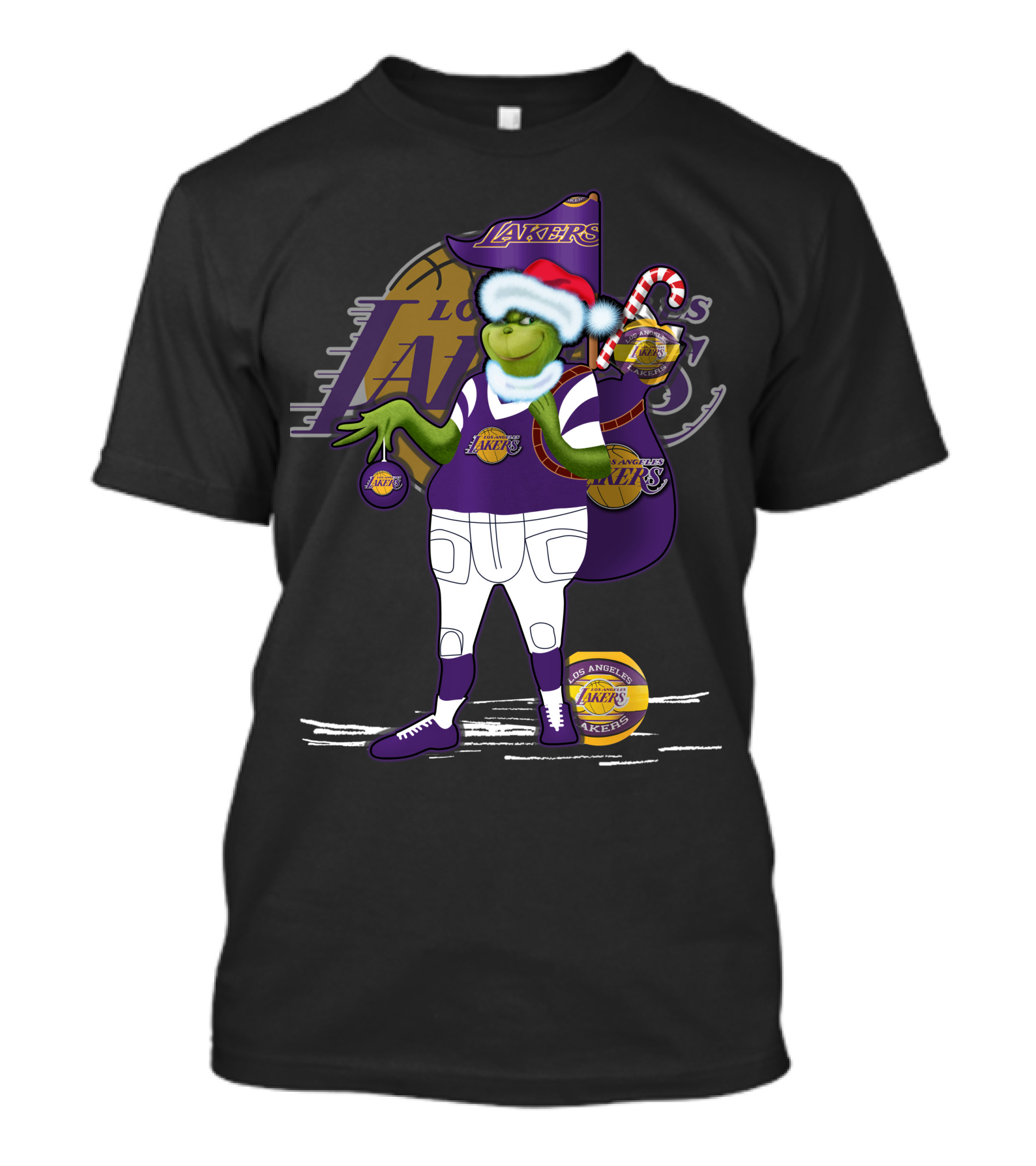 Los Angeles Lakers Grinch Christmas Basketball Mashup T-Shirt