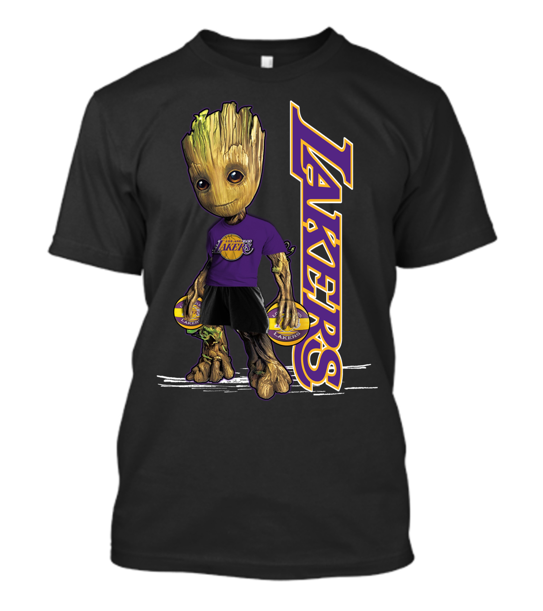 Groot Lakers Basketball Fan Character T-Shirt