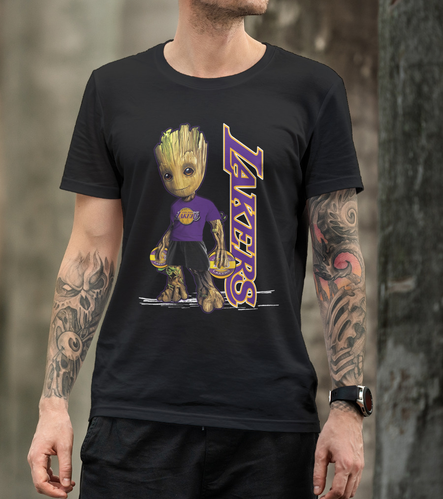 Groot Lakers Basketball Fan Character T-Shirt