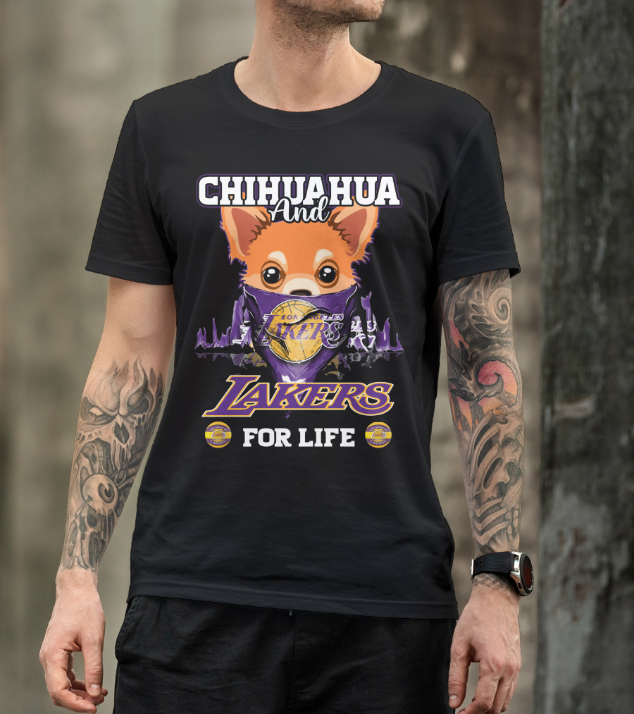 Chihuahua And Los Angeles Lakers For Life T-Shirt