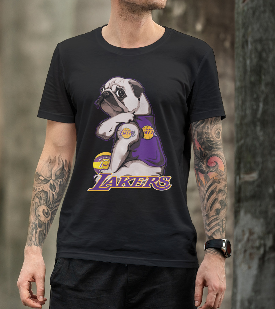 Pug Los Angeles Lakers Basketball T-Shirt