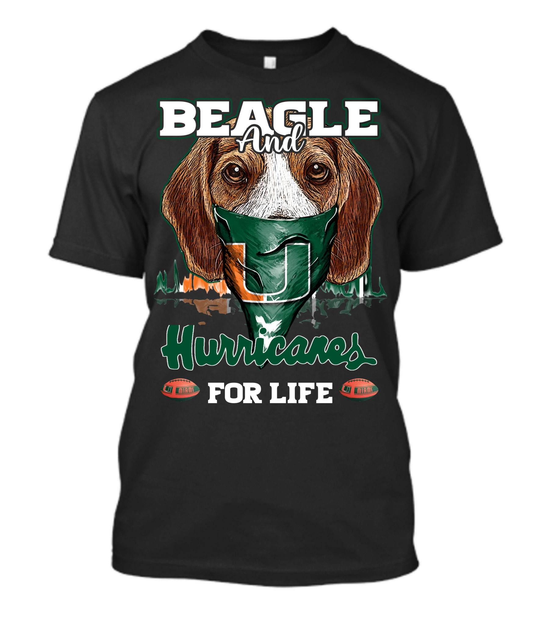 Beagle And Hurricanes For Life Miami Hurricanes U T-Shirt