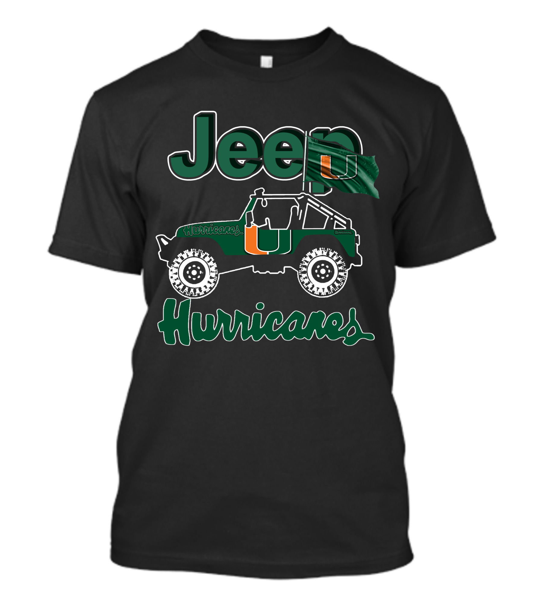 Jeep Miami Hurricanes With University Logo And Jeep T-Shirt