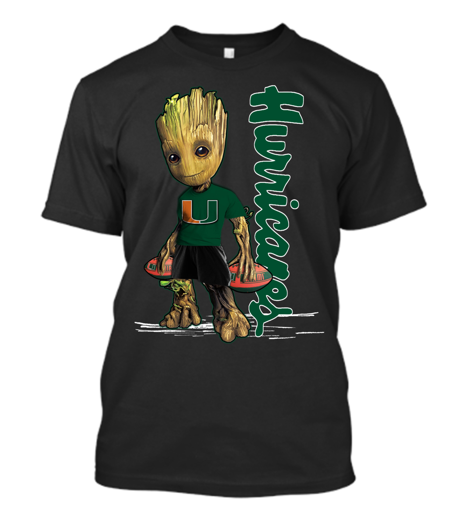 Groot Holding Football Miami Hurricanes U T-Shirt