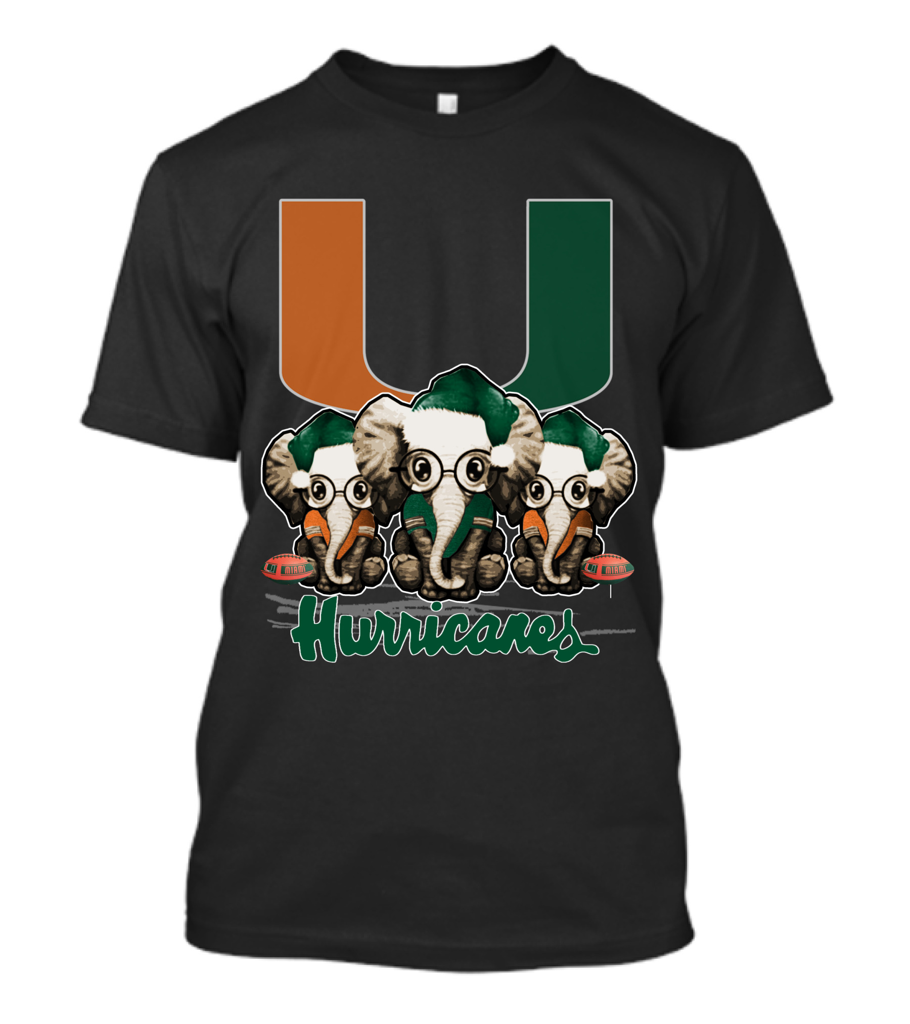 Miami Hurricanes Elephants Xmas T-Shirt
