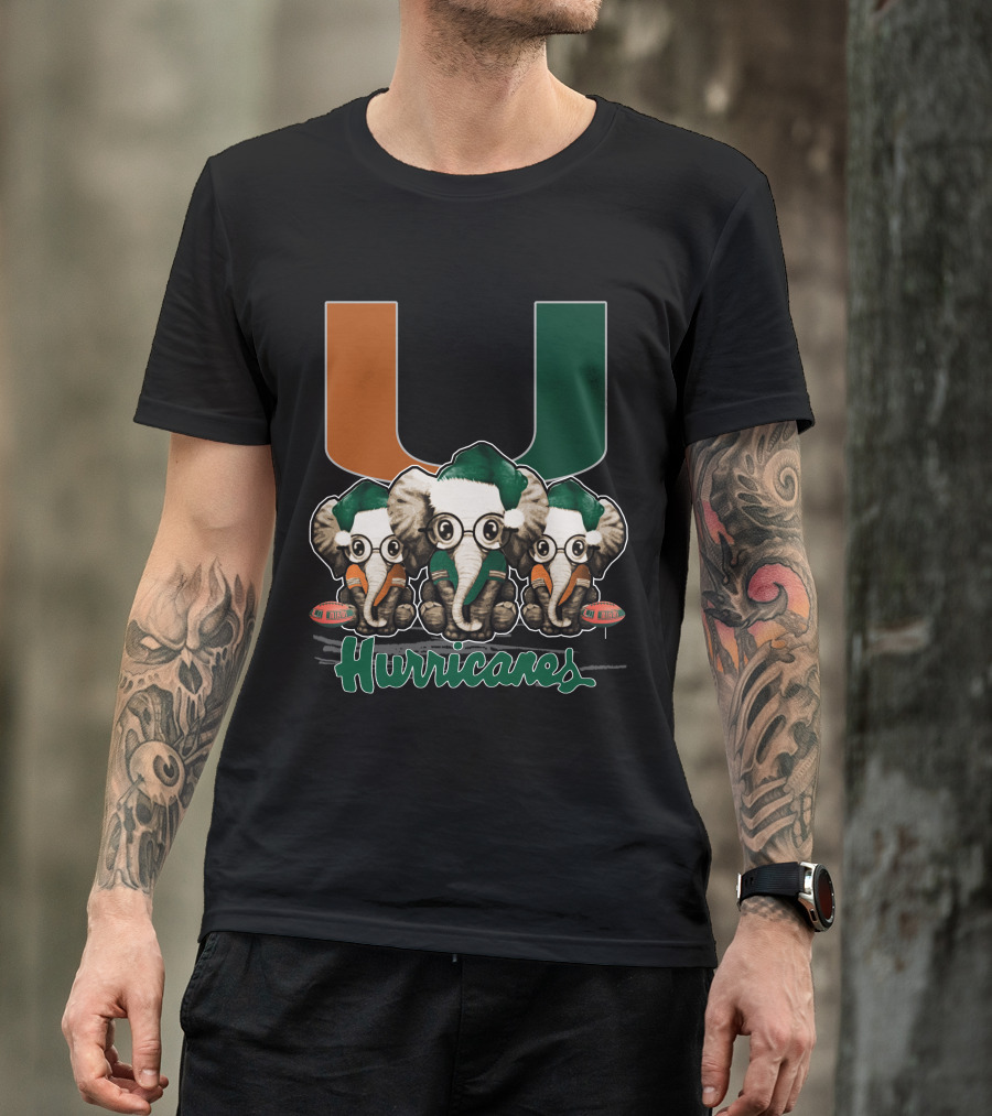 Miami Hurricanes Elephants Xmas T-Shirt