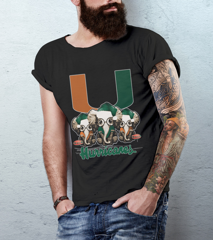 Miami Hurricanes Elephants Xmas T-Shirt