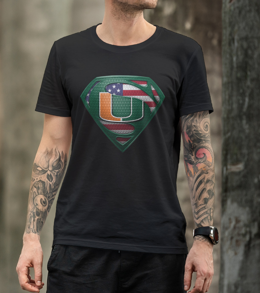 Miami Hurricanes American Flag Super T-Shirt