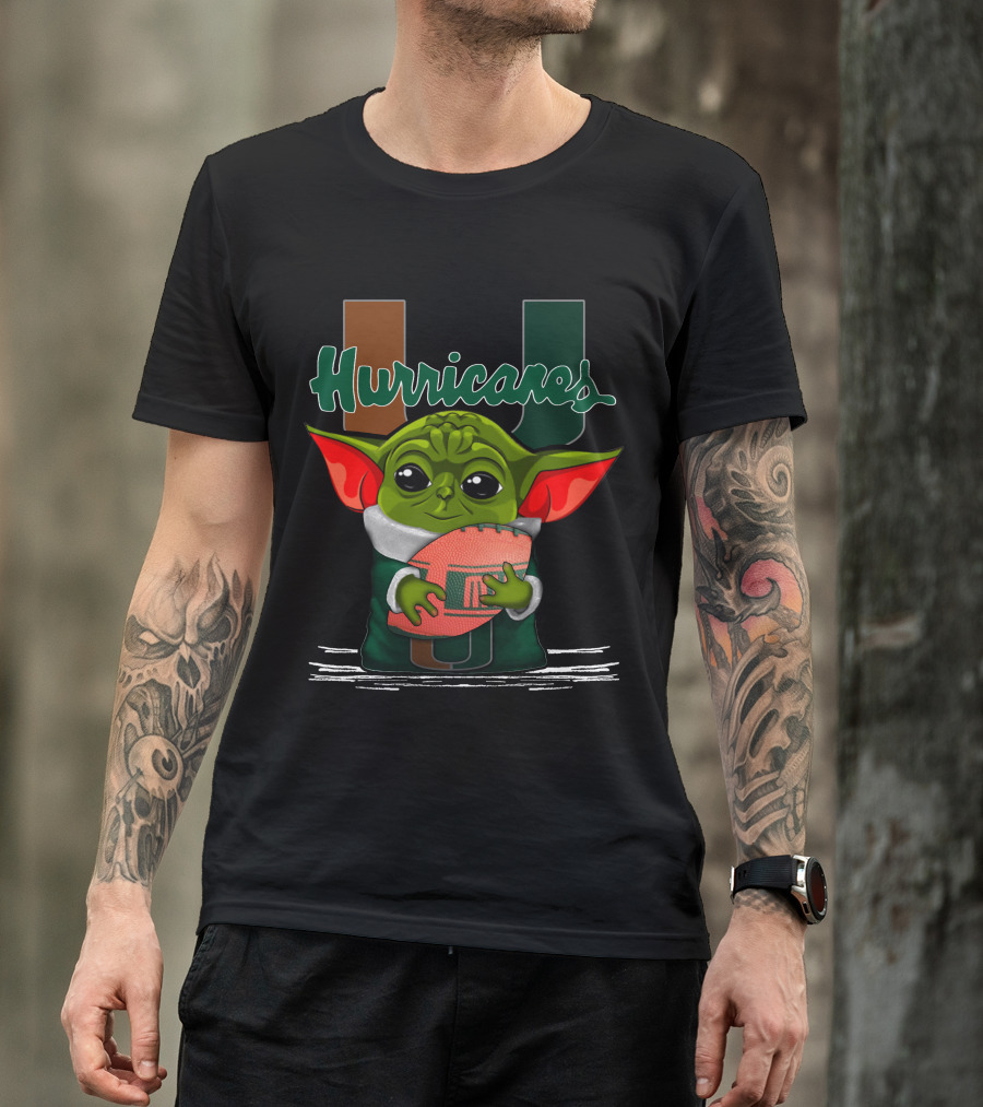 Yoda Miami Hurricanes Football Enthusiast T-Shirt