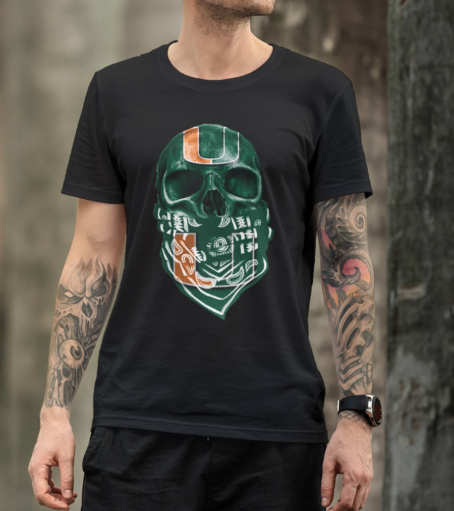 Skull Bandana Miami Hurricanes U T-Shirt
