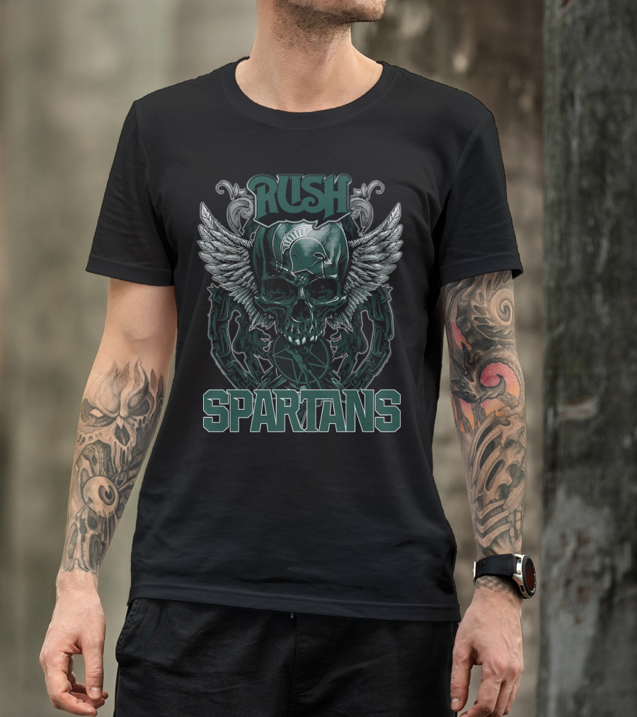 Rush Michigan State Spartans Winged Skull T-Shirt