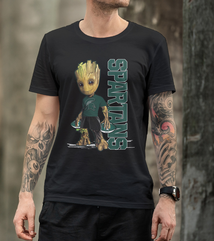 Groot Michigan State Spartans Team Spirit T-Shirt