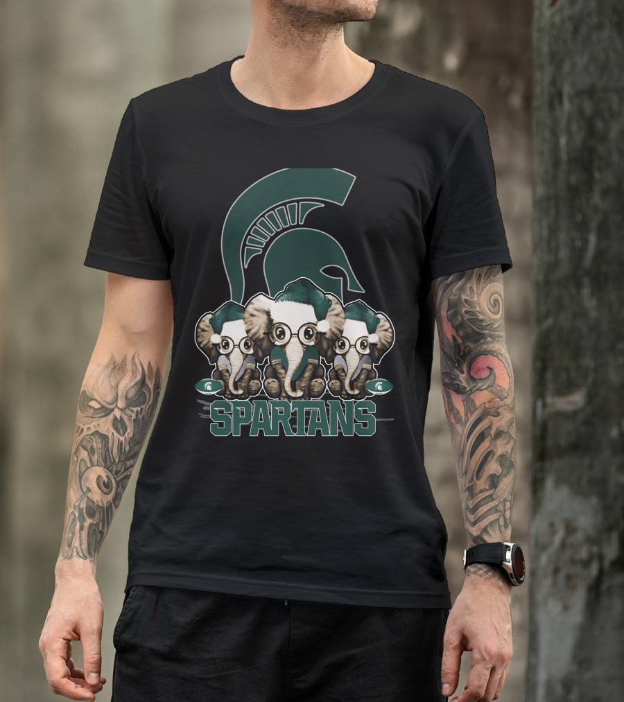 Elephant Christmas Michigan State Spartans Trio T-Shirt